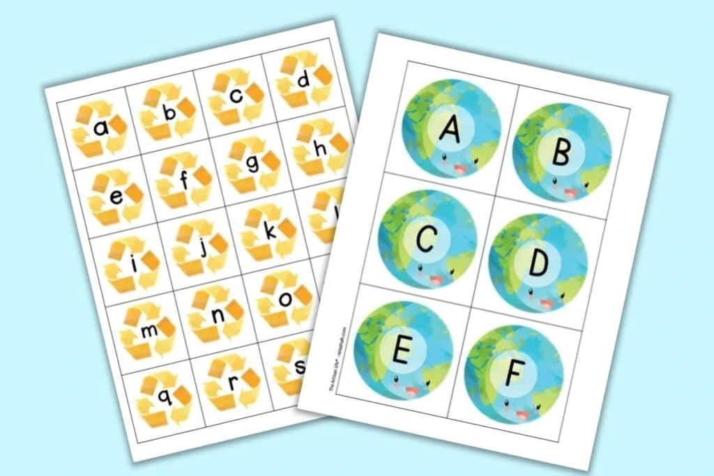 Free Printable Earth Day Alphabet Matching Cards The Artisan Life