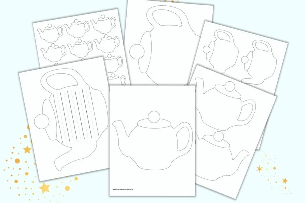 teapot template for mothers day card