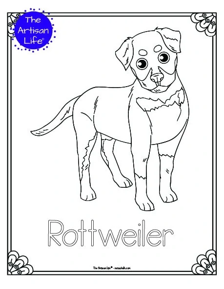 rottweiler coloring pages for kids