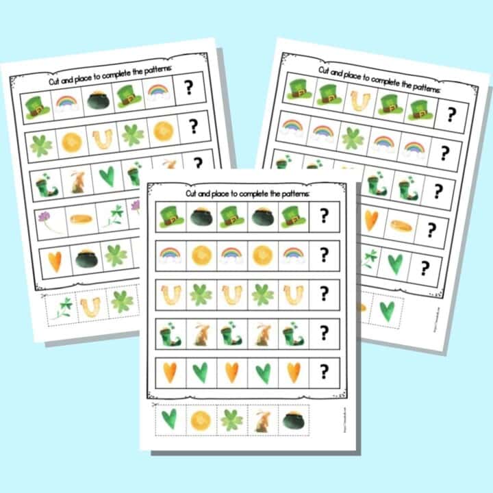 Free Printable March Cut and Paste Worksheet - The Artisan Life