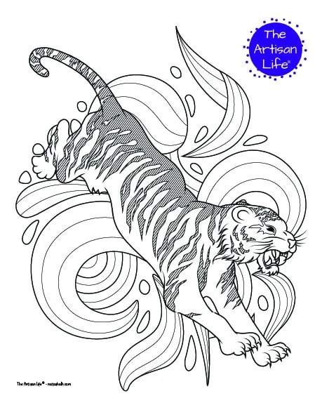 tiger coloring pages for adults