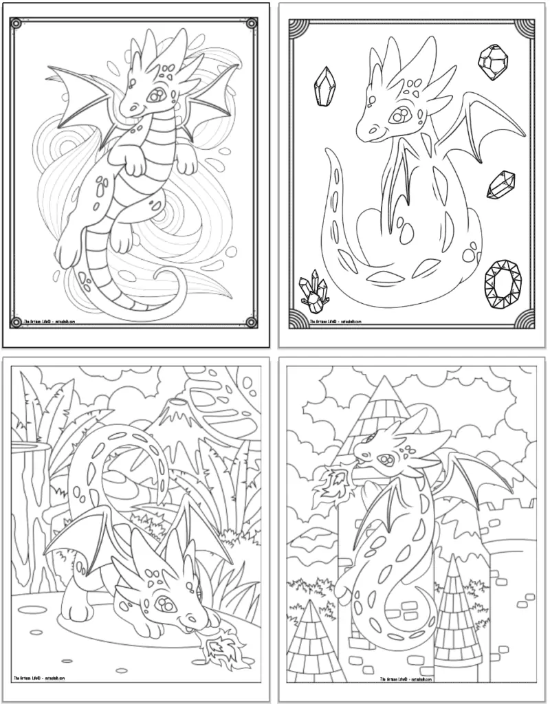 baby dragon coloring pages