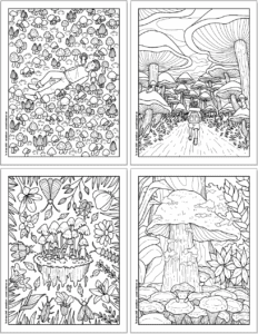 Free Printable Cute Forest Mushroom Coloring Pages - The Artisan Life