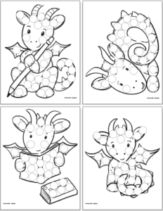 Free Printable Dragon Dot Marker Pages for Toddlers &amp; Preschoolers ...