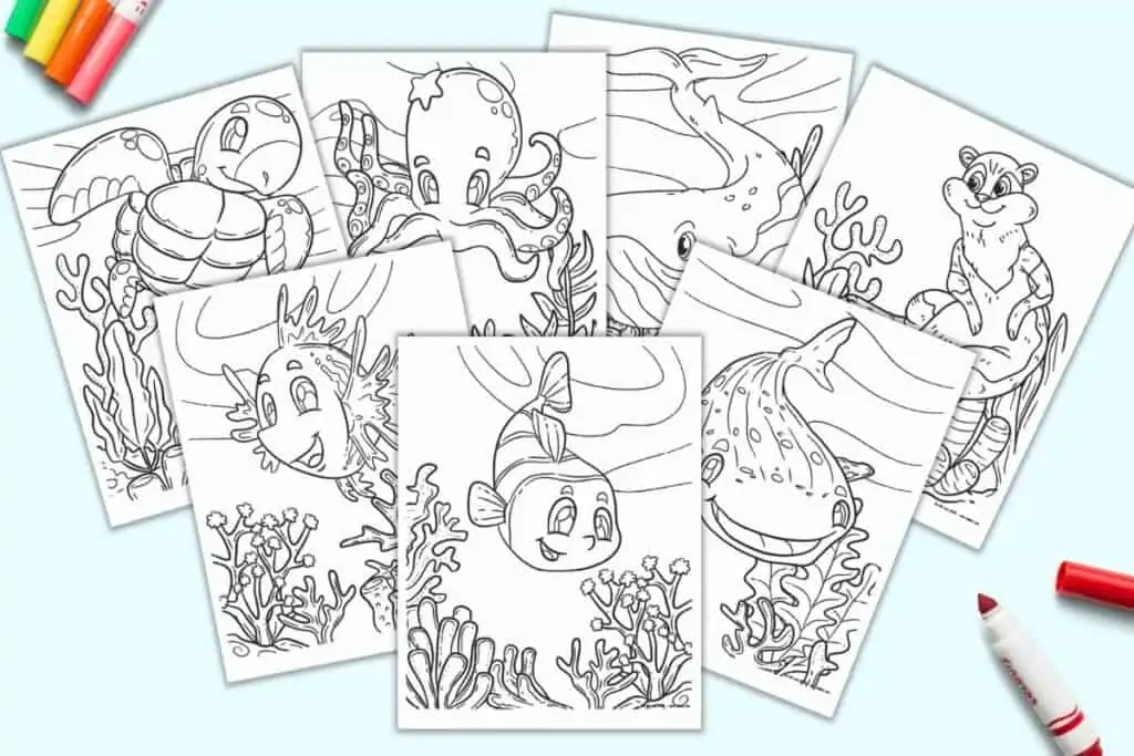 sea creatures coloring pages for preschoolers