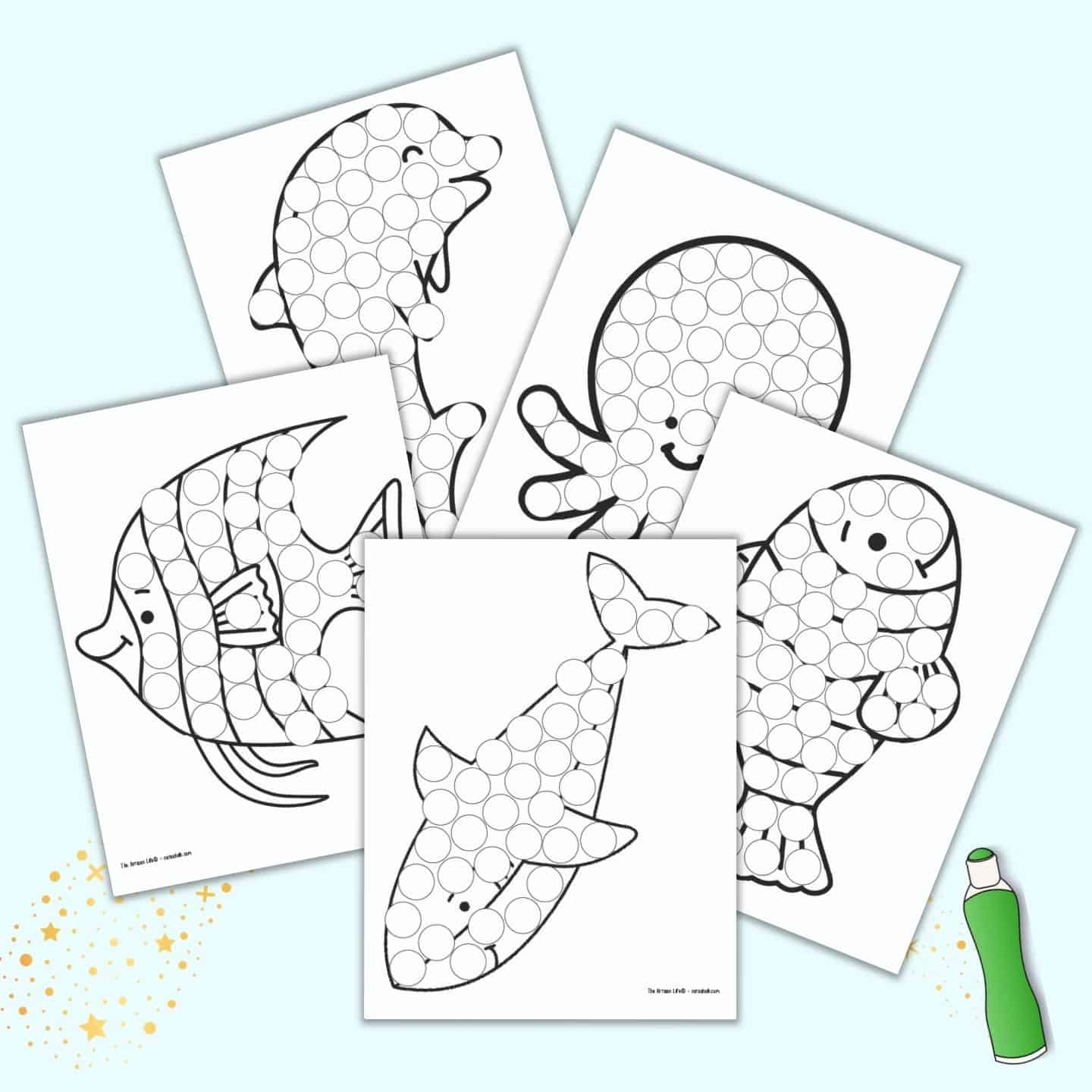 Free Printable Ocean Animals Dot It Marker Pages The Artisan Life