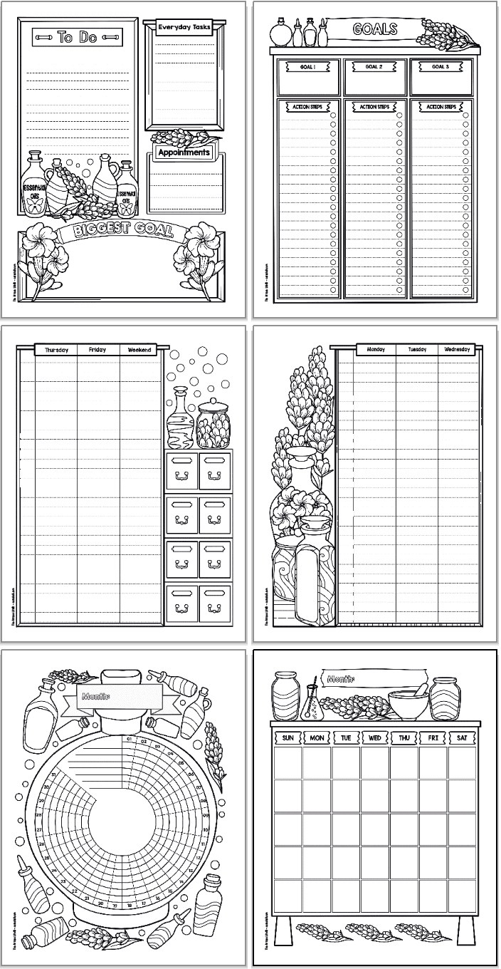 Free Lavender Printable Bullet Journal Planner Pages - The Artisan Life