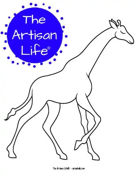 giraffe outline printable