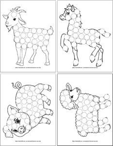 Free Printable Farm Animal Dot Marker Coloring Pages for Toddlers ...