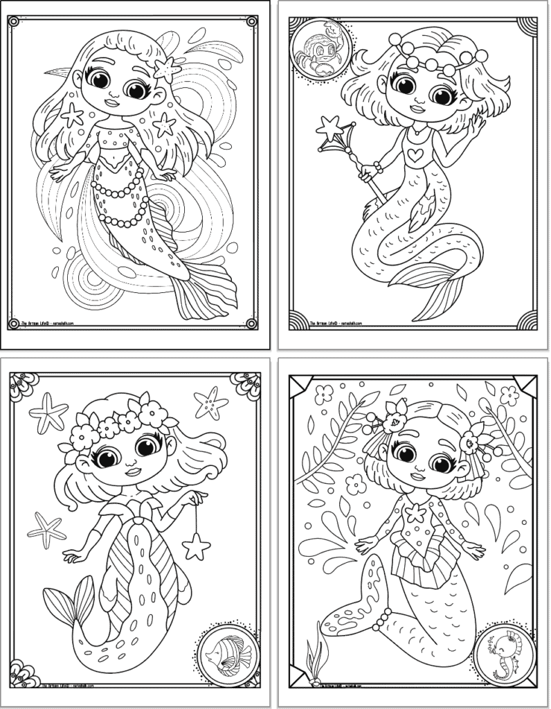 15 free printable mermaid coloring pages the artisan life