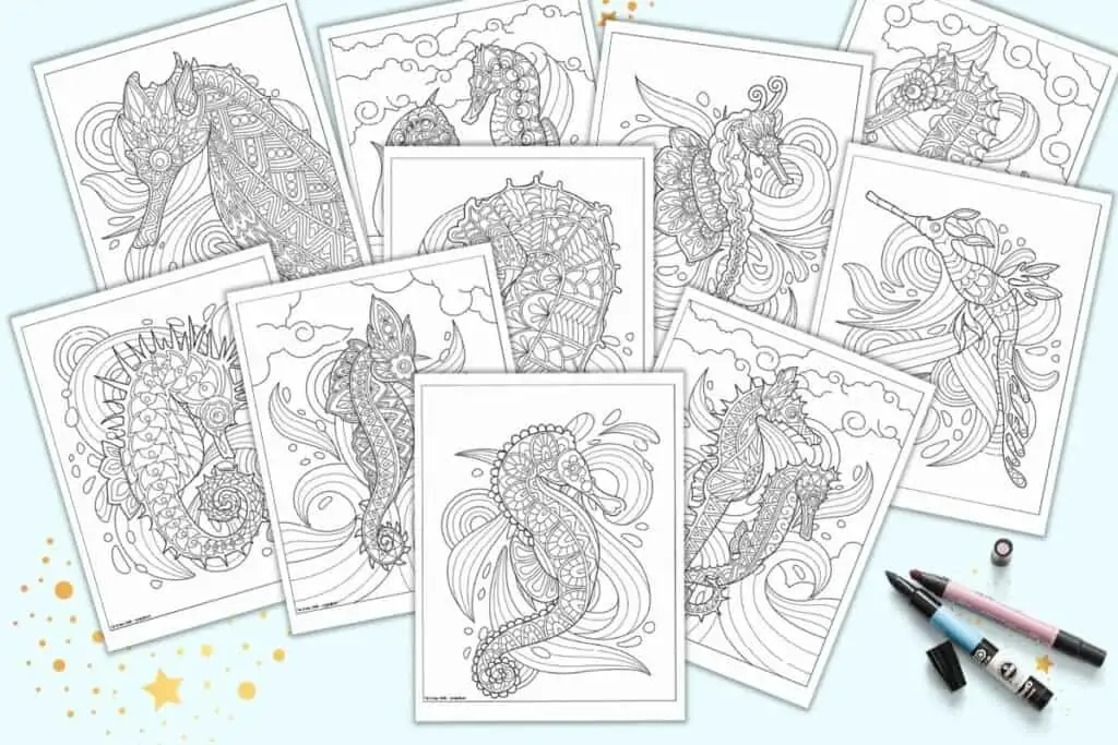 Download Free Printable Seahorse Mandala Coloring Pages For Adults The Artisan Life