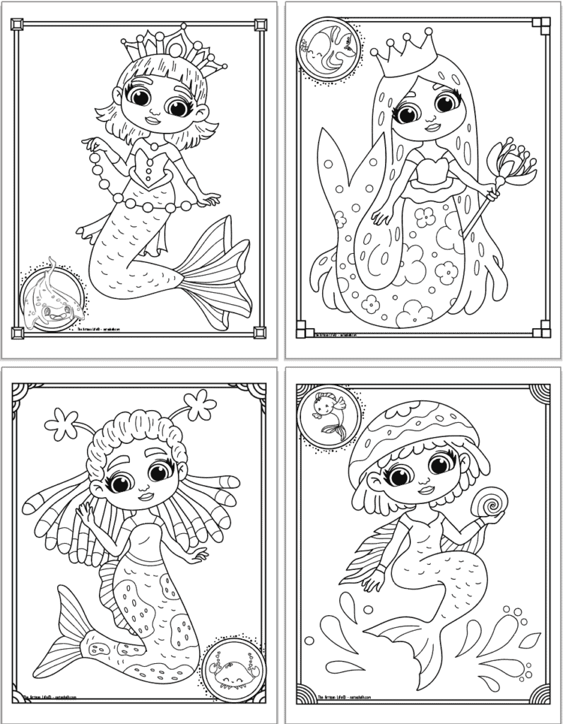 Download 15 Free Printable Mermaid Coloring Pages The Artisan Life