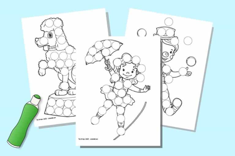 11+ Free Printable Circus Dot Marker Dab It Coloring Pages - The ...