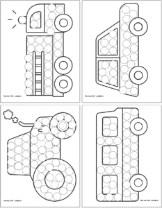 Free Printable Vehicle Dot Marker Coloring Pages - The Artisan Life