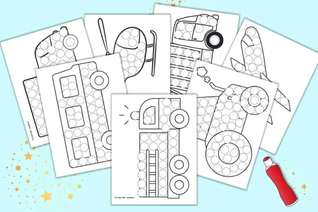 Free Printable Vehicle Dot Marker Coloring Pages The Artisan Life