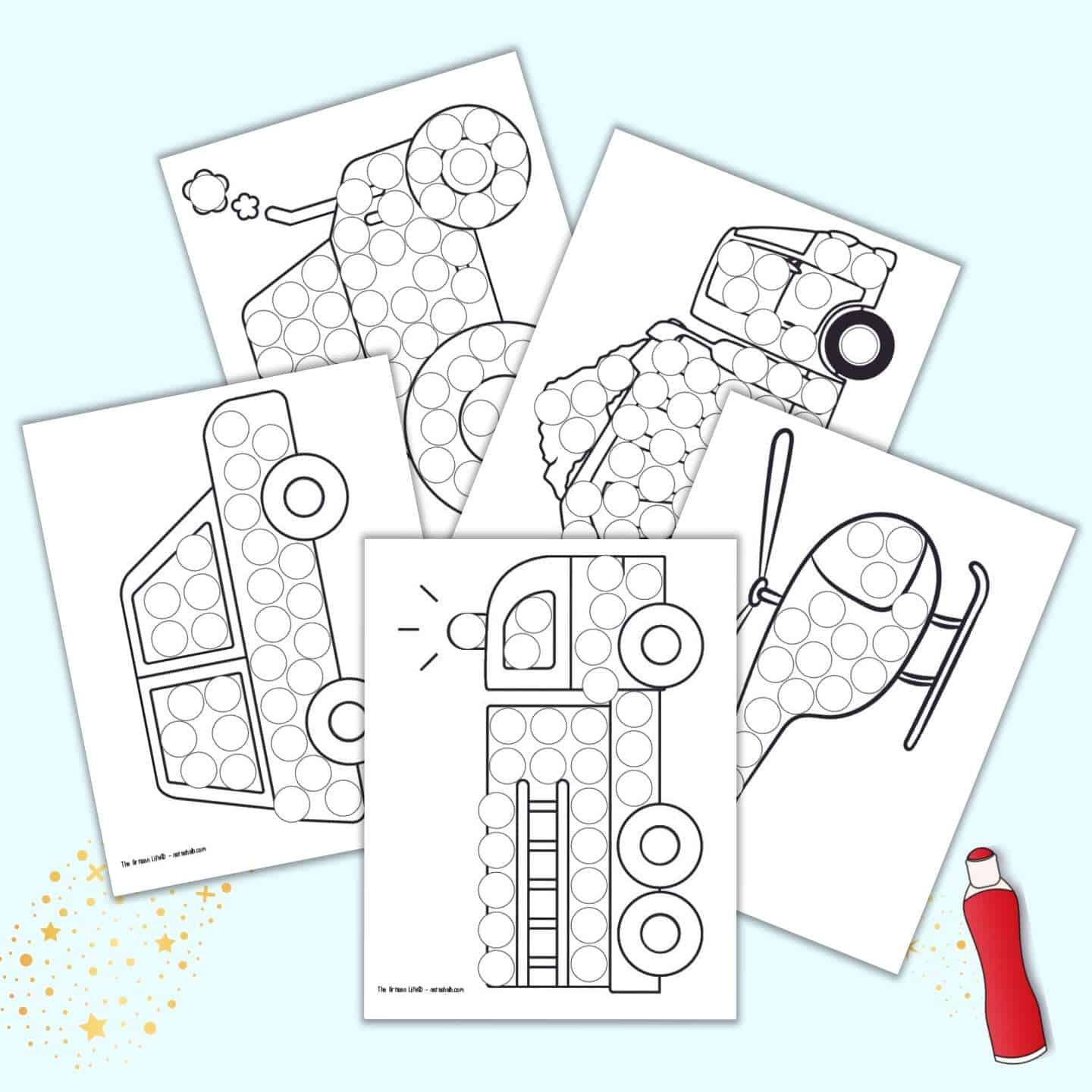 Free Printable Vehicle Dot Marker Coloring Pages The Artisan Life