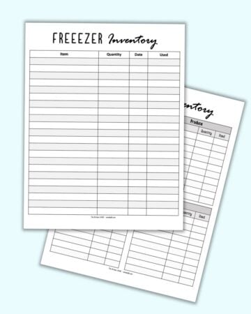 Free Freezer Inventory Printable (to save your valuable time) - The ...