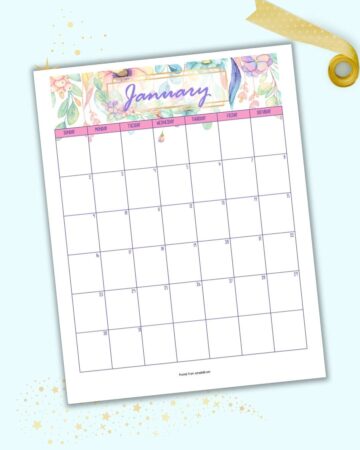 Free Printable Floral 2022 Calendar - The Artisan Life