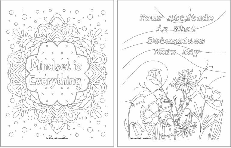 Free Printable Positive Mindset Quotation Coloring Pages for Adults ...
