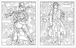 15+ Free Printable Steampunk Coloring Pages for Adults - The Artisan Life