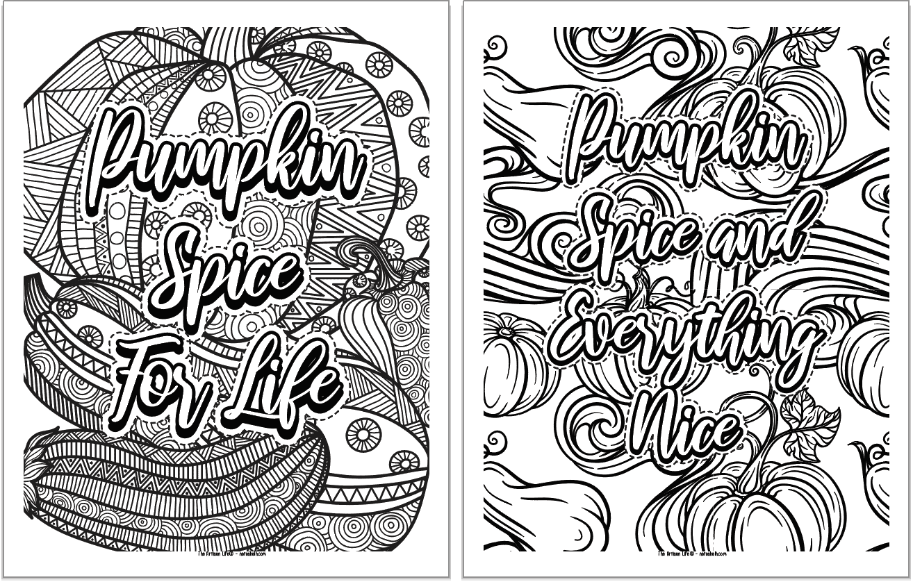 15+ Free Printable Pumpkin Spice Coloring Pages - The Artisan Life