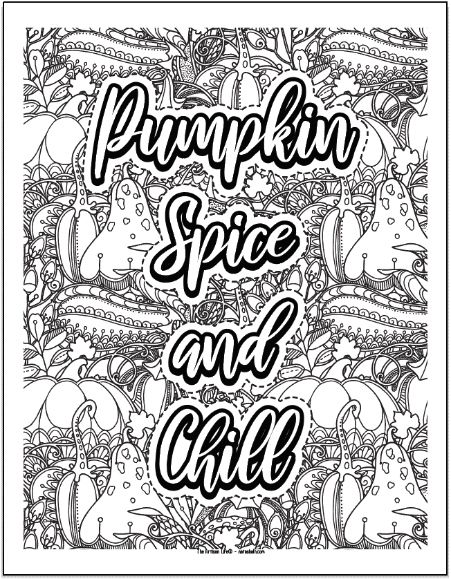 15+ Free Printable Pumpkin Spice Coloring Pages - The Artisan Life