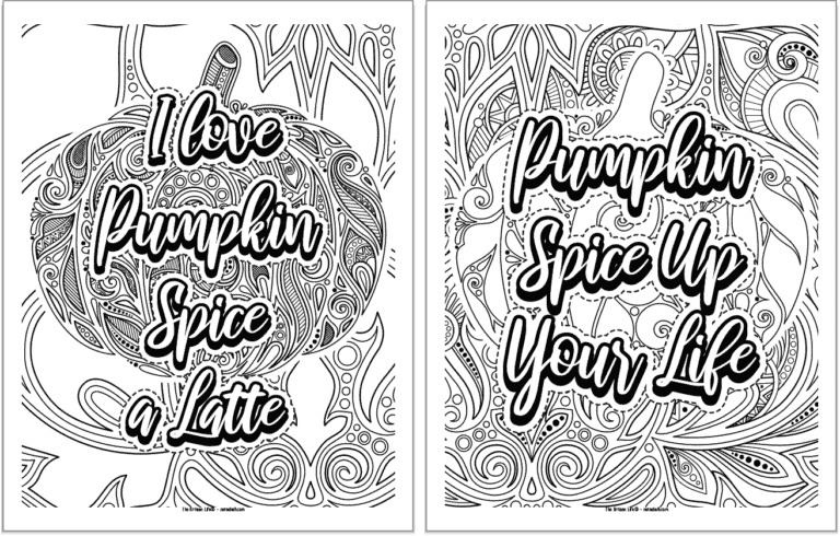 15+ Free Printable Pumpkin Spice Coloring Pages - The Artisan Life