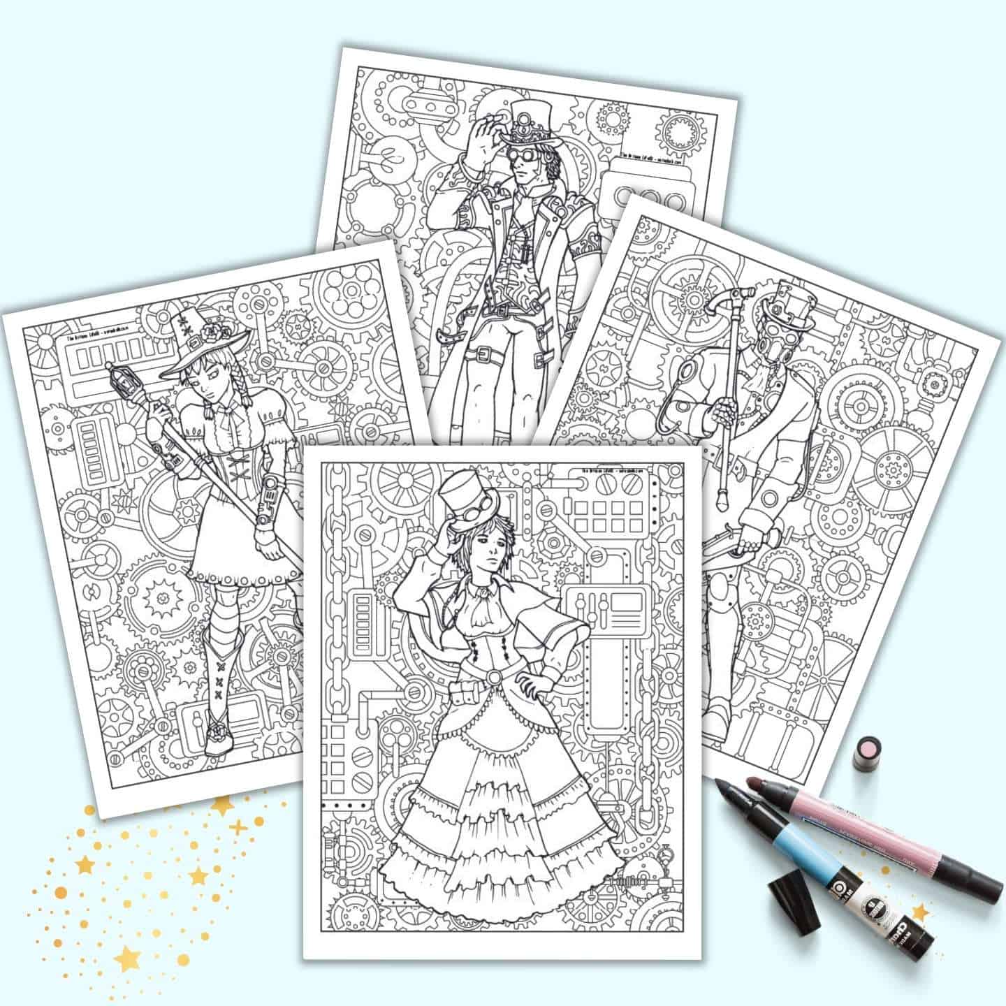 20+ Free Printable Steampunk Coloring Pages for Adults   The ...