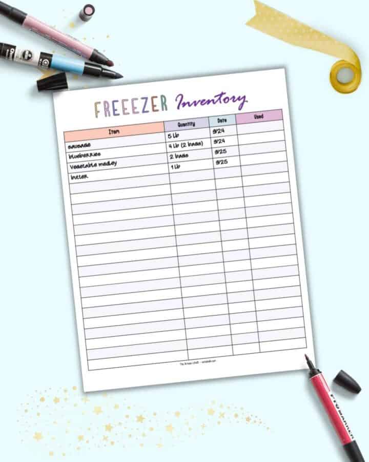 Free Freezer Inventory Printable (to save your valuable time) - The ...