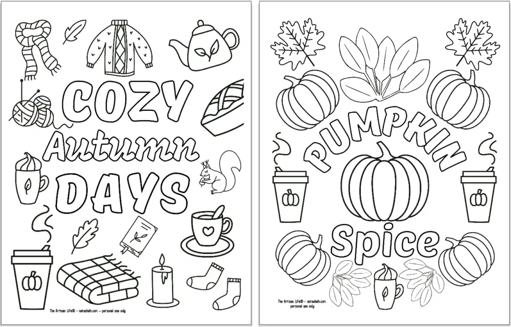 autumn coloring pages free