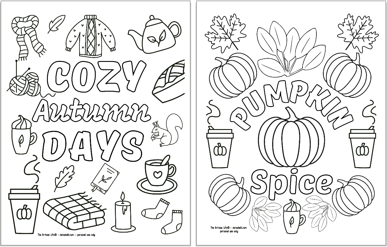 11+ Free Printable Fall Quote Coloring Pages for Adults - The Artisan Life