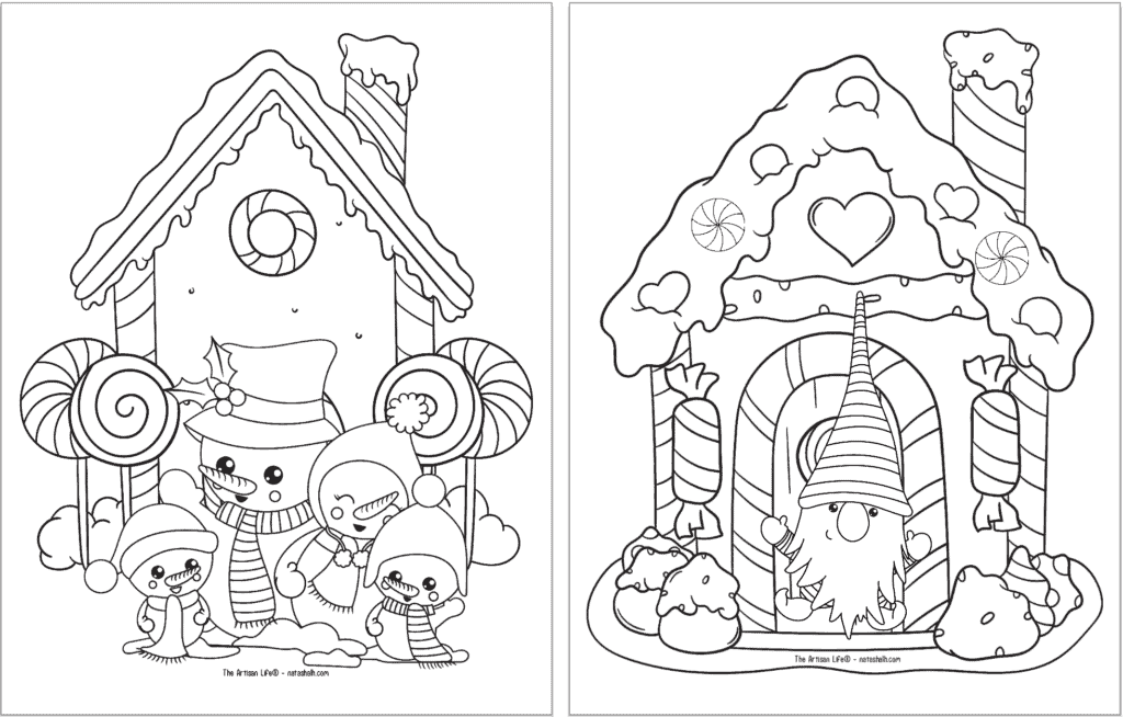 ginger bread house coloring pages