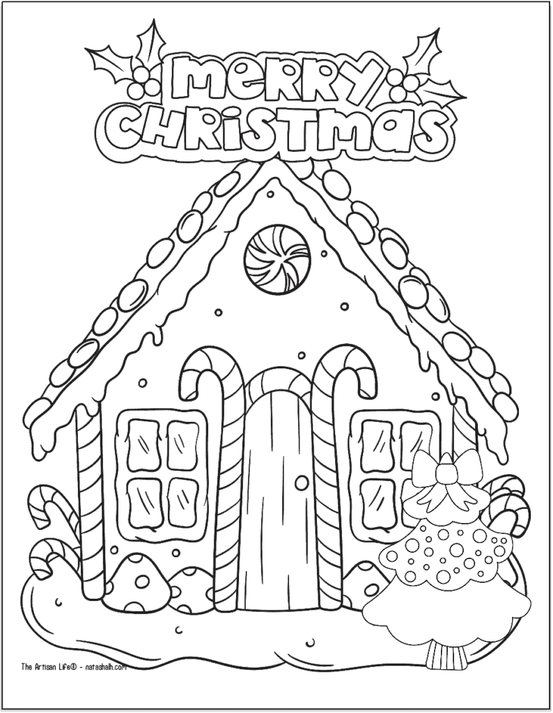 ginger bread house coloring pages