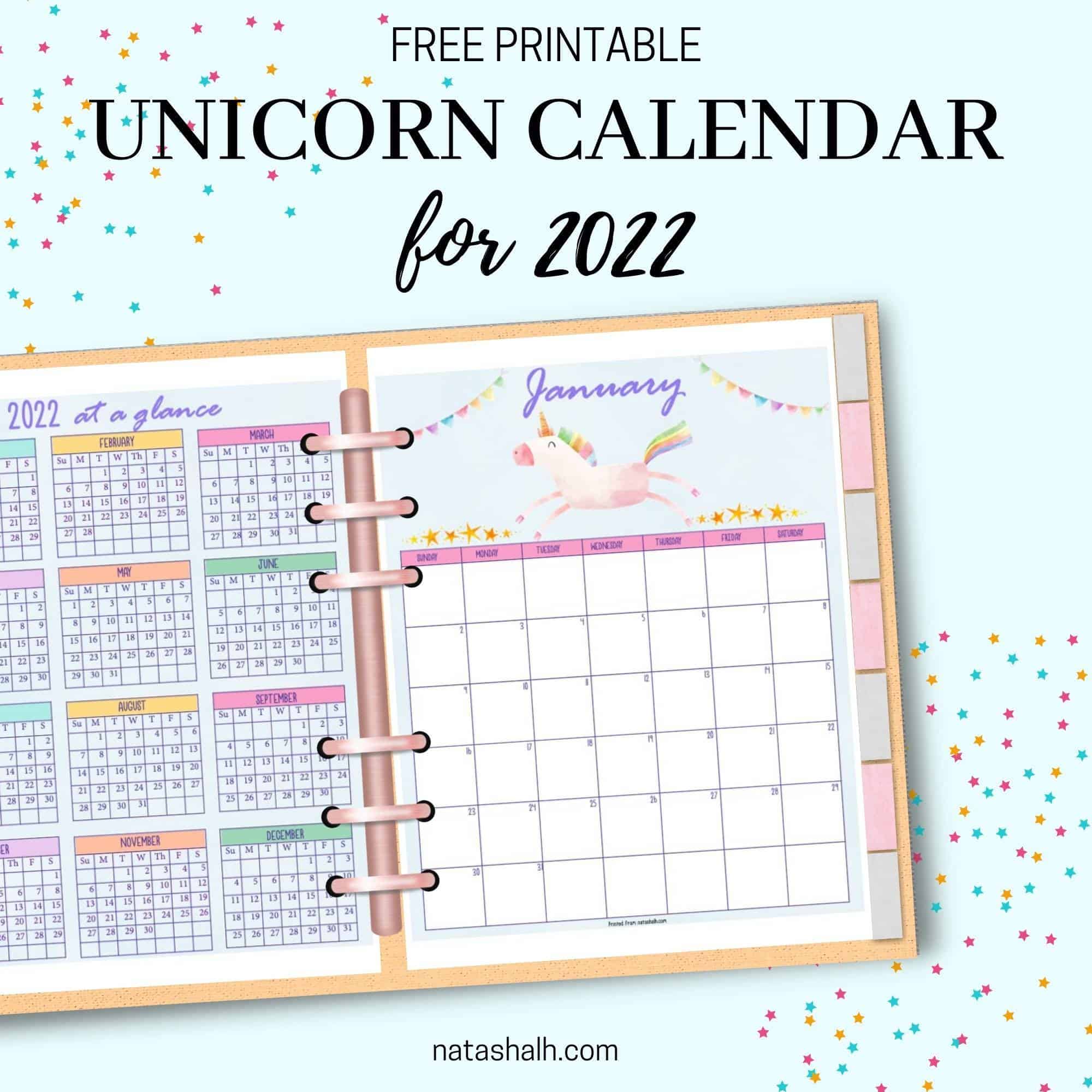 Free Printable 2022 Unicorn Calendar The Artisan Life