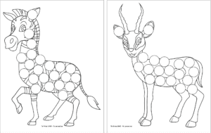 13+ Free Printable Safari Animal Dab It Marker Pages - The Artisan Life