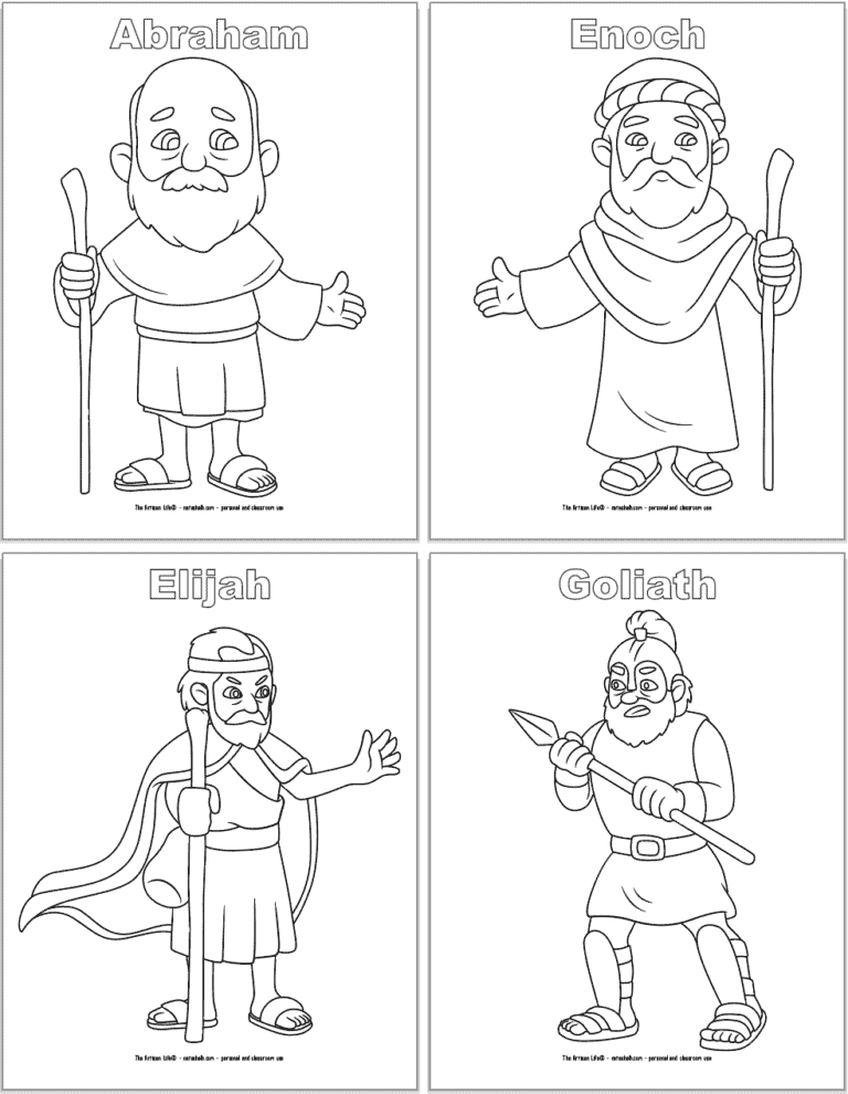 Free Printable Bible Character Coloring Pages for Kids - The Artisan Life