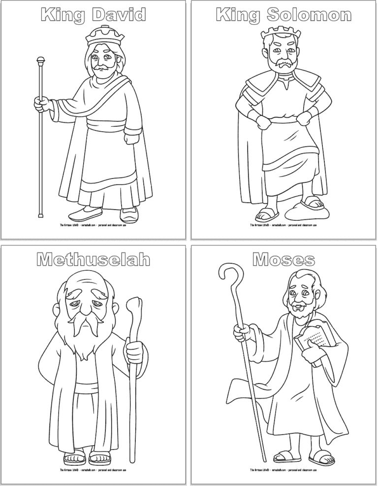Free Printable Bible Character Coloring Pages for Kids - The Artisan Life