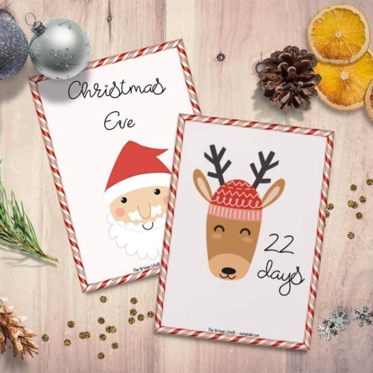 Free Printable Christmas Countdown Calendar for Kids - The Artisan Life