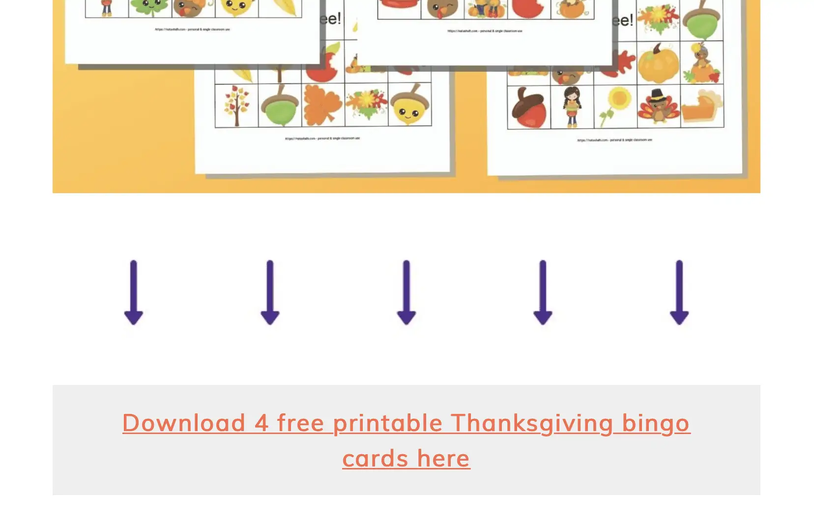 where to download Thanksgiving bingo cards
