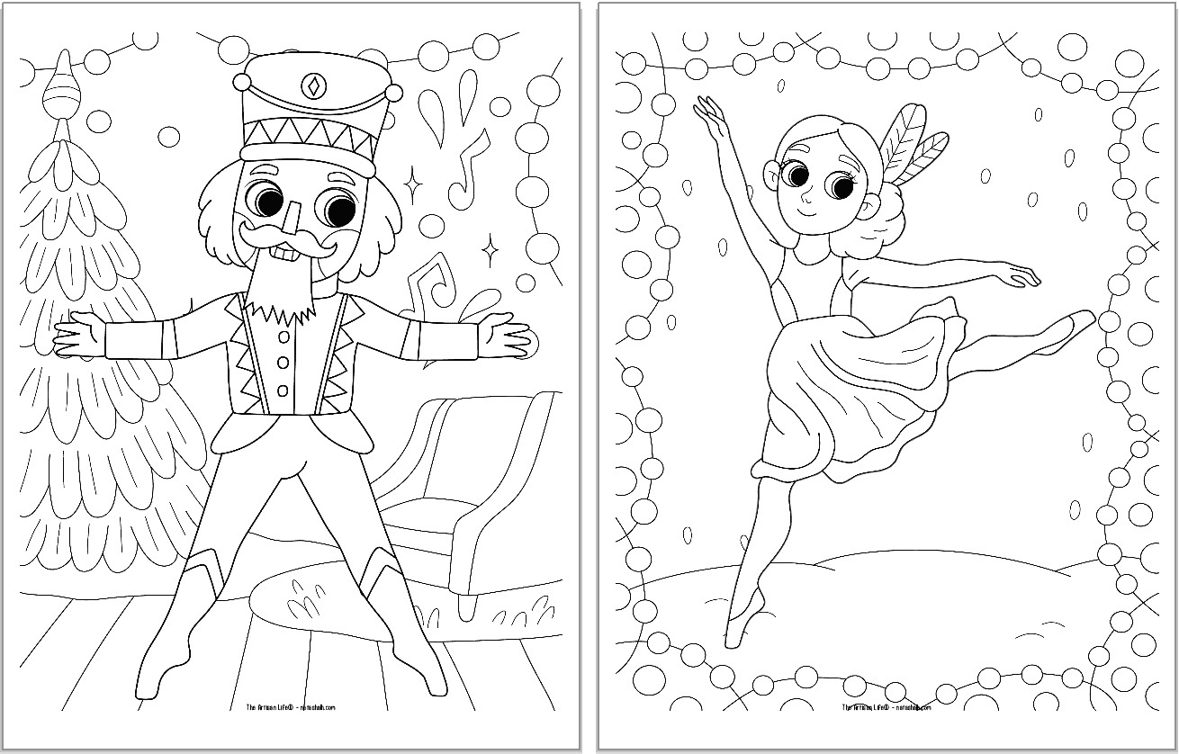 Free Printable Nutcracker Ballet Christmas Coloring Pages - The Artisan ...