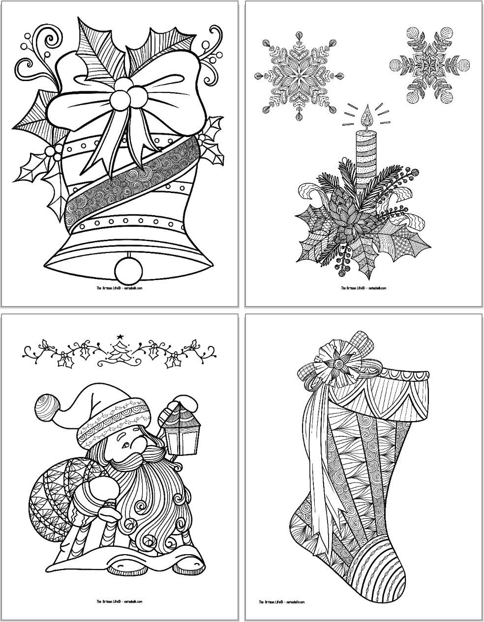 11+ Free Printable Christmas Coloring Pages for Adults - The Artisan Life