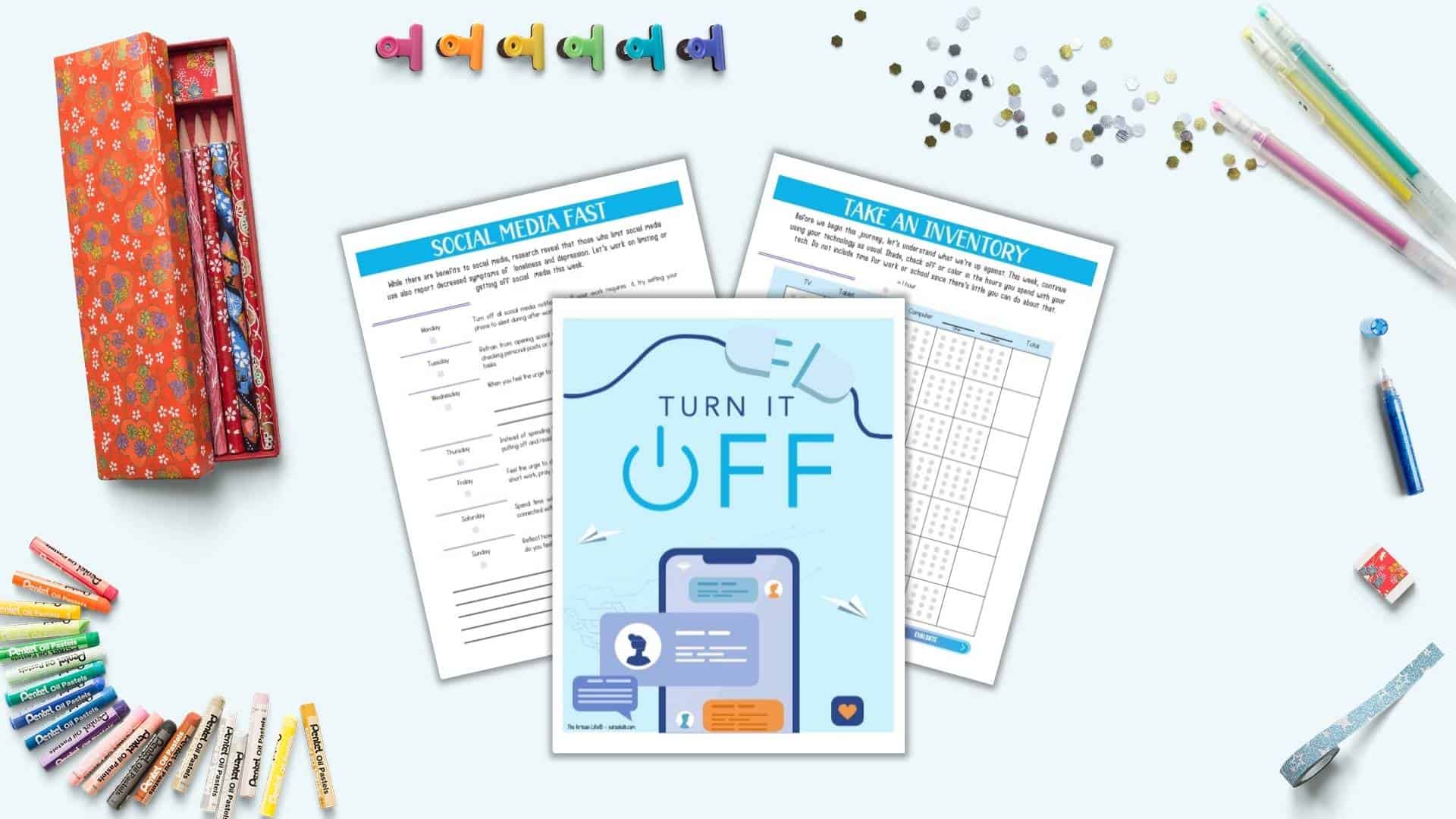 Free Printable Digital Detox Challenge Planner - The Artisan Life