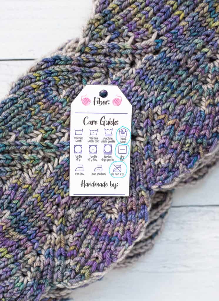 Crochet Care Guide Tag Printable, Crocheted With Love Tag, Fiber Care Tags,  Instant Download Handmade Tags, Crochet Wash Care Label Card 