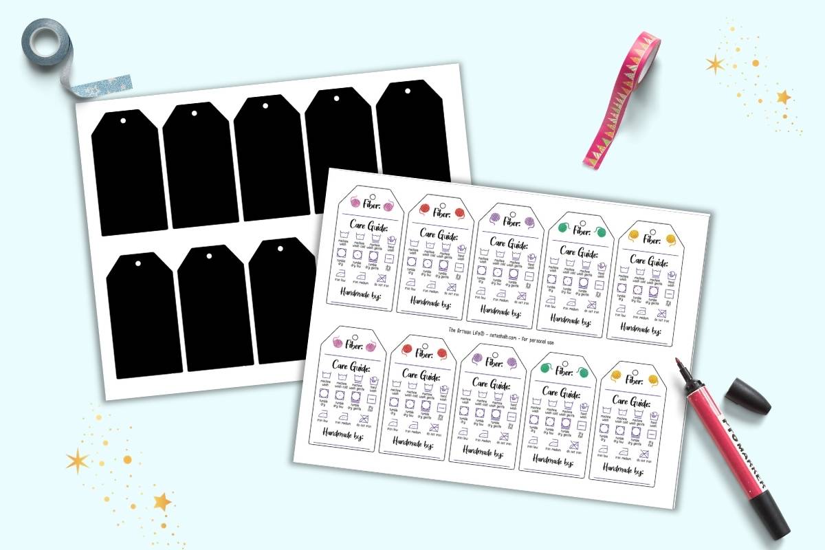 Free Printable Handmade Washing Care Tags - The Artisan Life