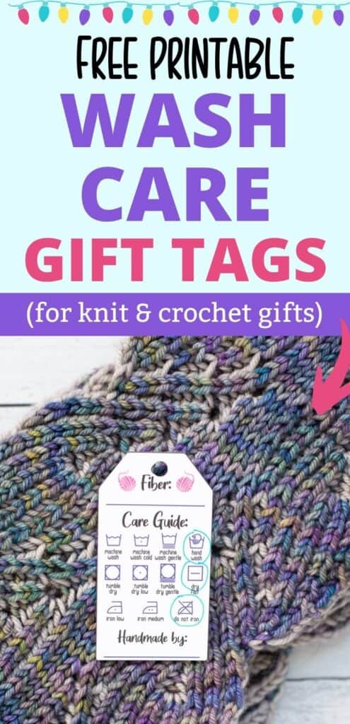 Printable Care Tags for Crochet, Knit and Handmade Gifts