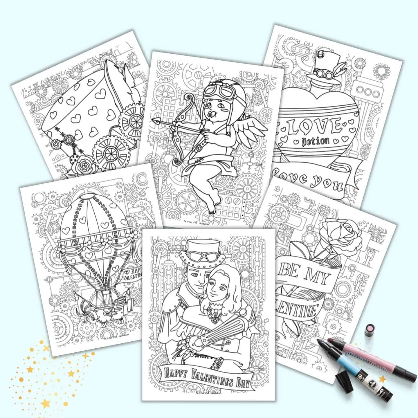 Steampunk Girls Coloring book for Adults and Teensn, Coloring Pages to  relax