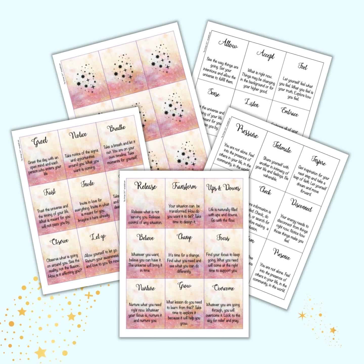 Free Printable Word of the day Oracle Cards The Artisan Life
