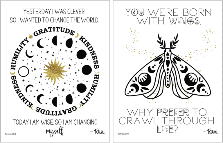 9+ Free Printable Rumi Quotation Inspirational Posters - The Artisan Life