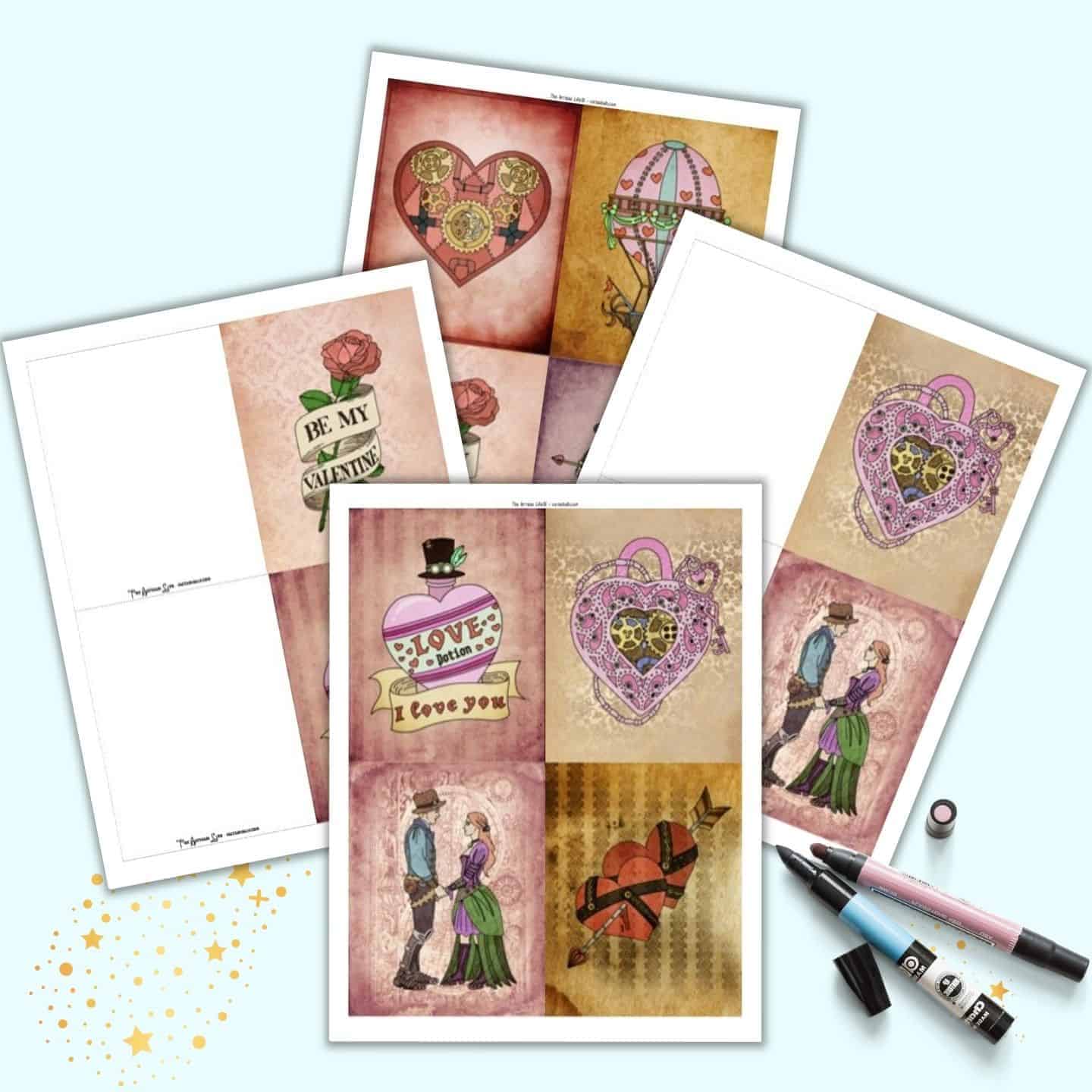 Free Printable Steampunk Valentines (for an awesome card exchange) - The  Artisan Life