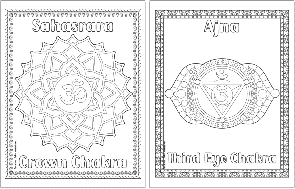 chakra mandala printable coloring pages